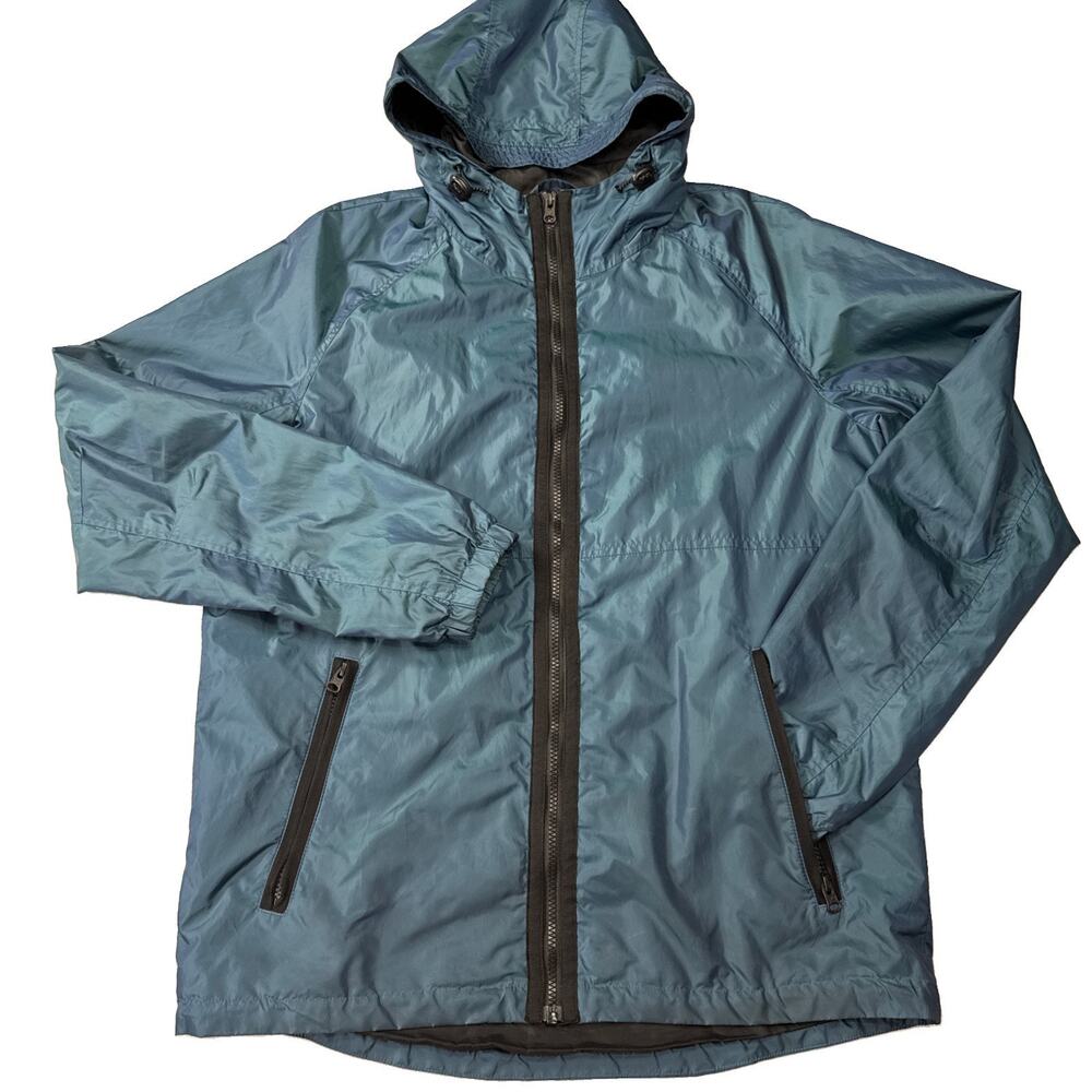 American Eagle Outfitters Men’s Medium Blue Hooded Windbreaker Rain Jacket